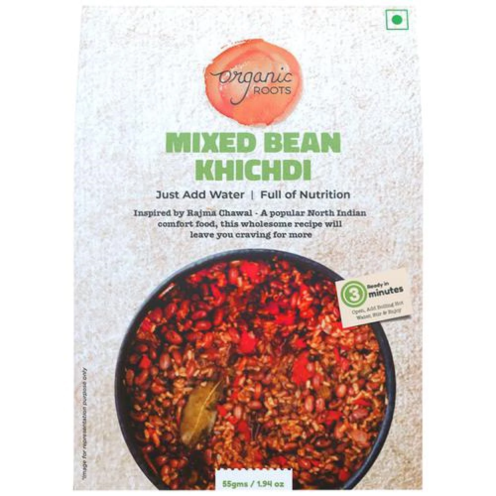 Organic Roots Mixed Bean Khichdi - Wholesome, 55 g (Pack of 2)-1.webp